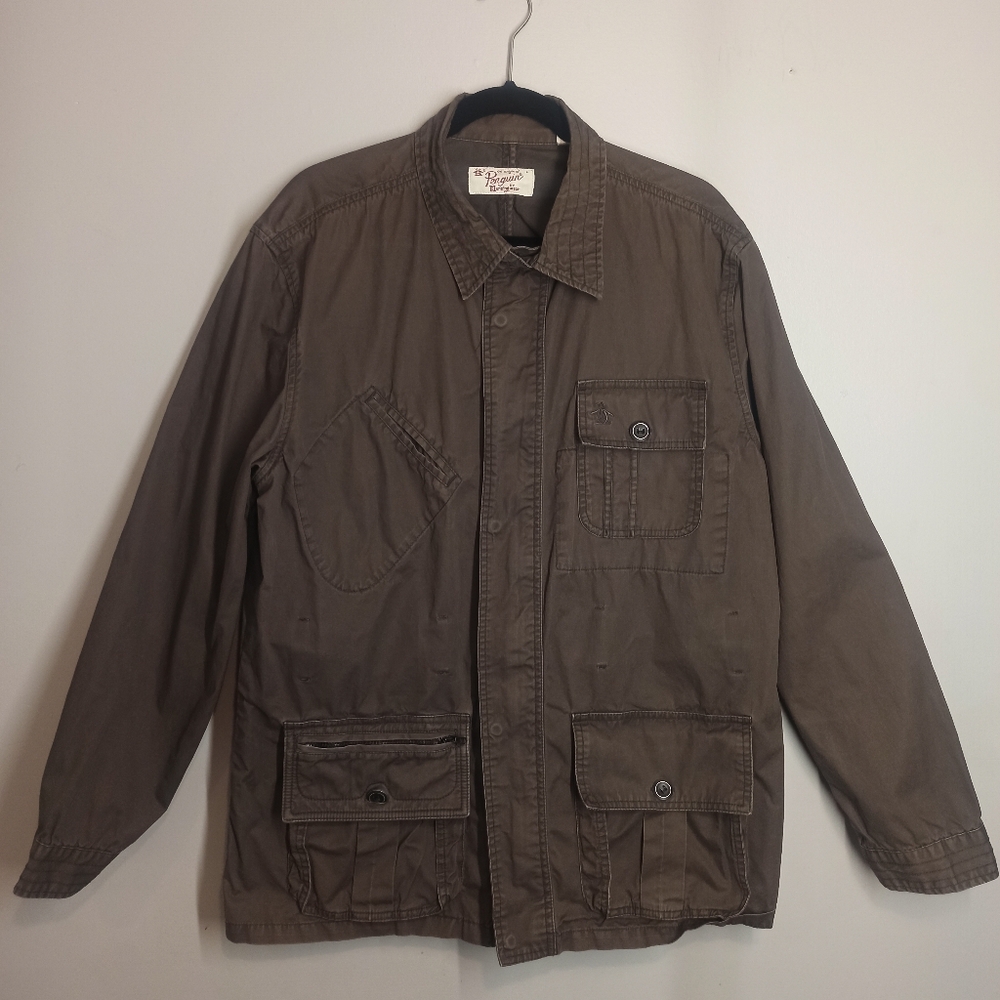 Original Penguin  men's Military Green Full Zip Up Jacket Size Large